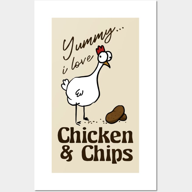 i love chicken & chips Wall Art by SuRReal3D